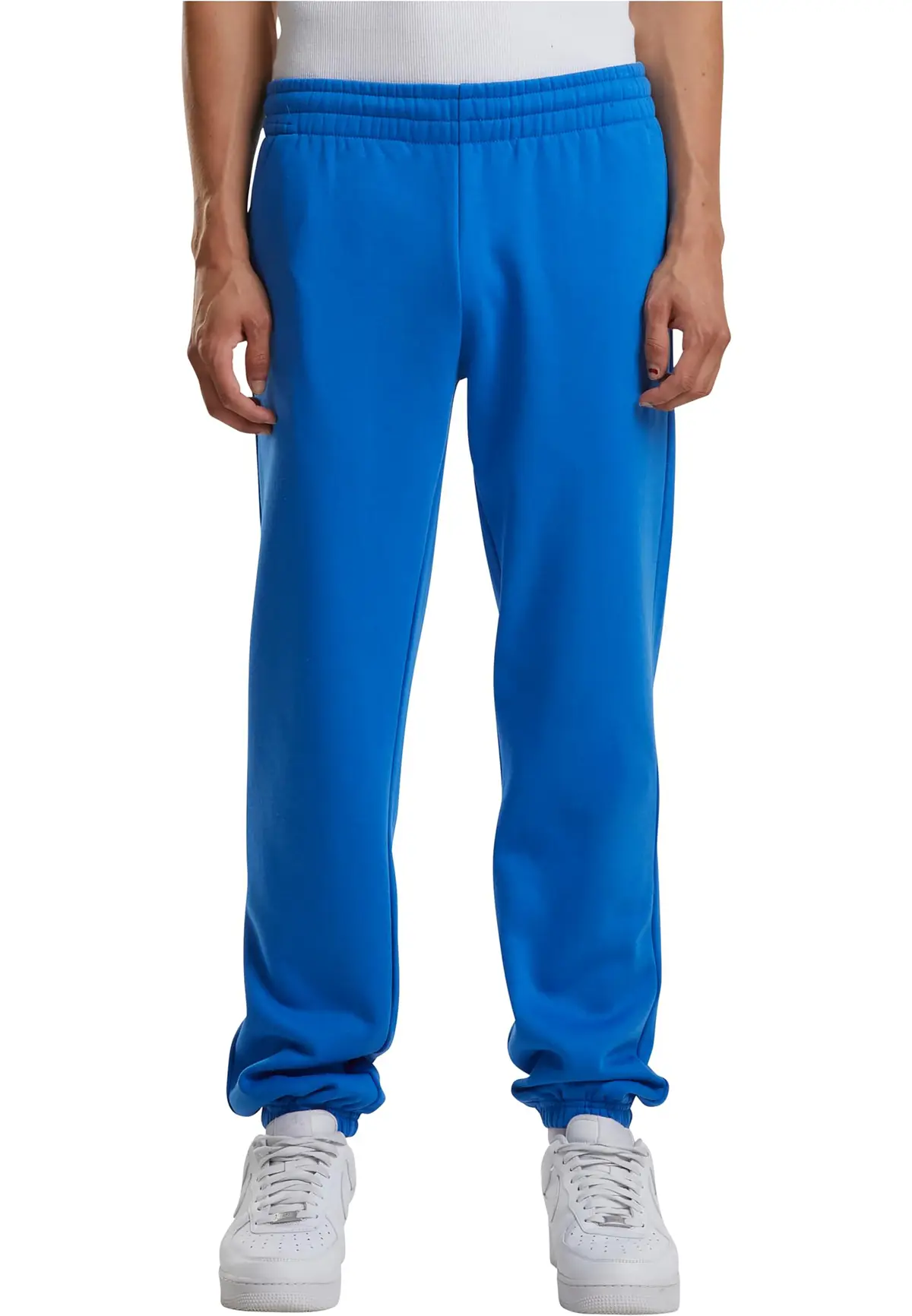 Build Your Brand Basic Joggers – Intense Blue – Original on-model photograph 04