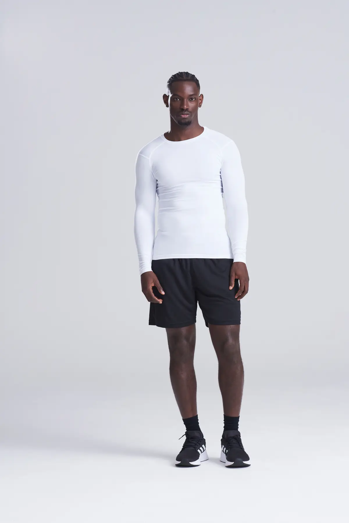 AWDis Just Cool Cool shorts – Jet Black – Original on-model photograph 00