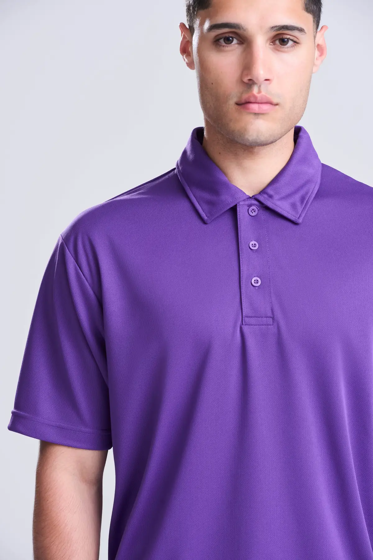 AWDis Just Cool Cool polo – Purple – AWDis original on-model photograph