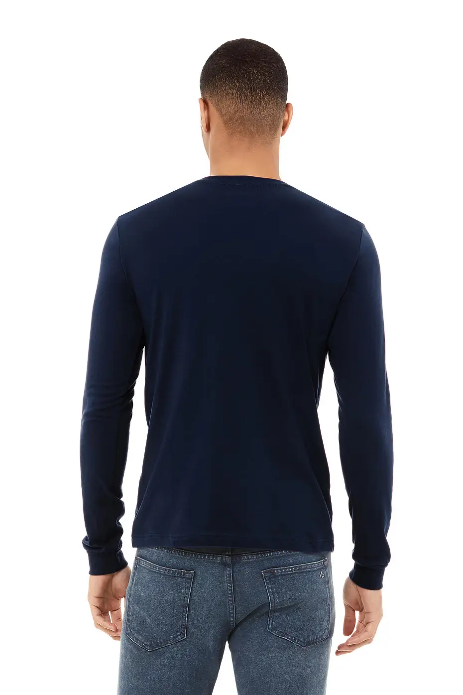 Bella+Canvas Unisex Jersey long sleeve tee – Navy – photograph 3