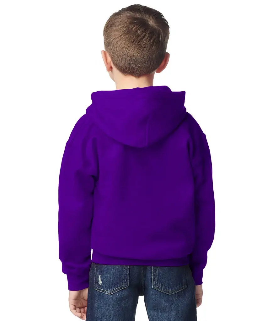 Gildan Heavy Blend youth hooded sweatshirt – Purple – GD57B Purple Model