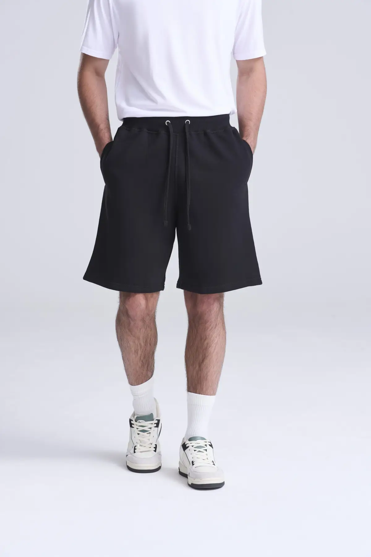 AWDis Just Hoods Campus shorts – Deep Black – AWDis original on-model photograph
