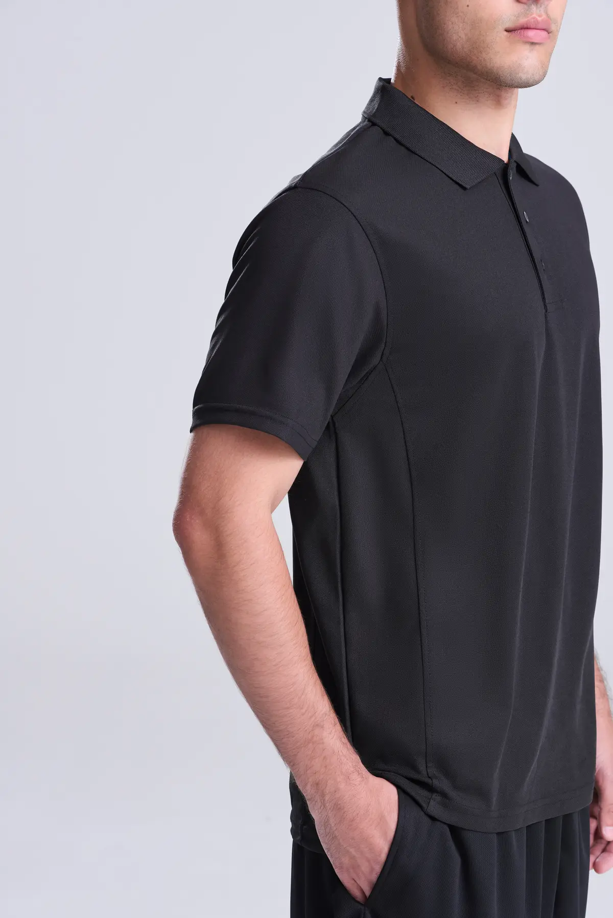 AWDis Just Cool SuperCool performance polo – Jet Black – Original on-model photograph 40