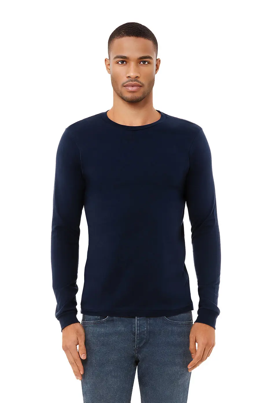 Bella+Canvas Unisex Jersey long sleeve tee – Navy – photograph 1