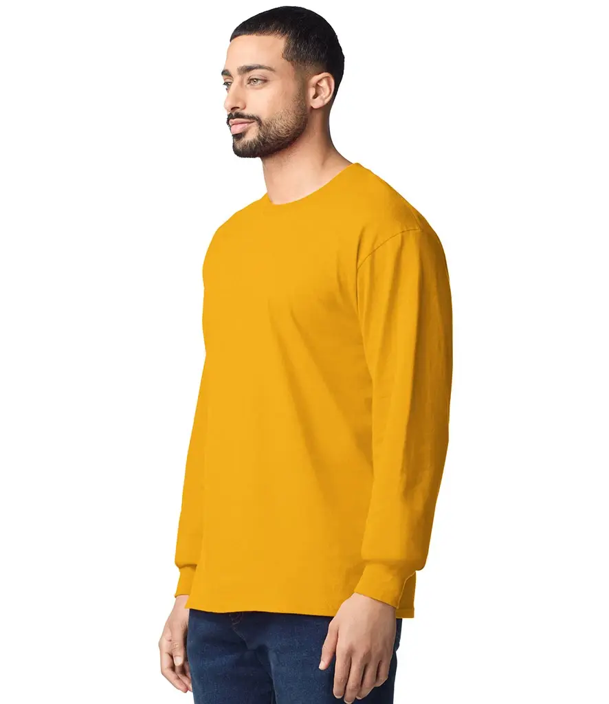 Gildan Ultra Cotton adult long sleeve t-shirt – Gold – GD14 Gold Model