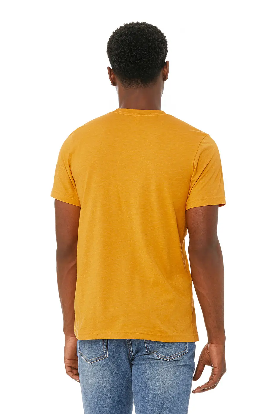 Bella+Canvas Unisex heather CVC short sleeve t-shirt – Heather Mustard – photograph 3