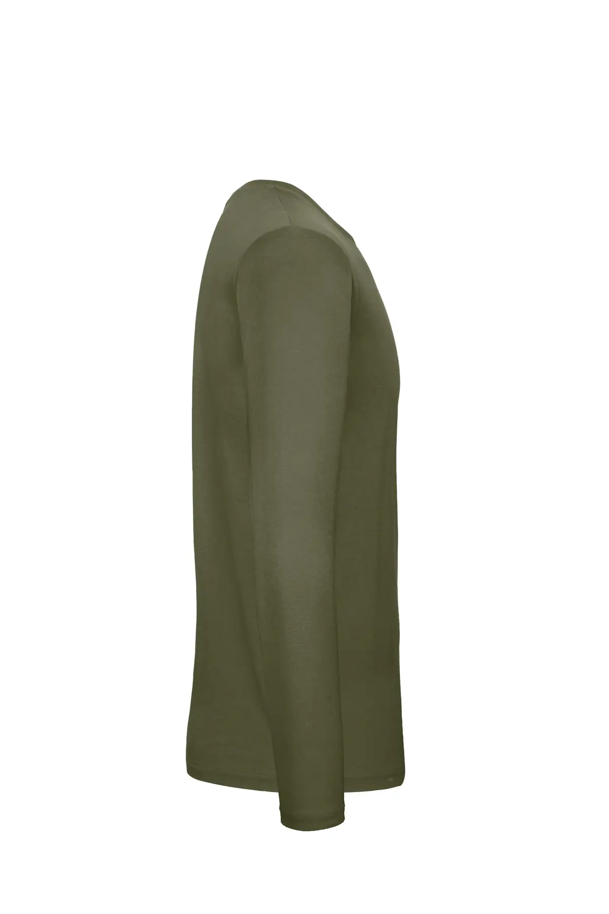 B&C E150 Long Sleeve T-Shirt – Urban Khaki – Manufacturer original blank side