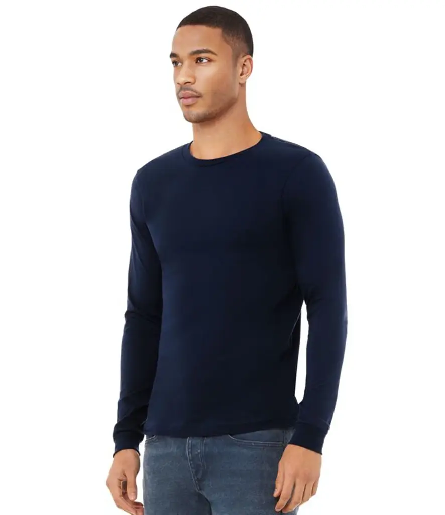 Bella+Canvas Unisex Jersey long sleeve tee – Navy – CV3501 Navy Model