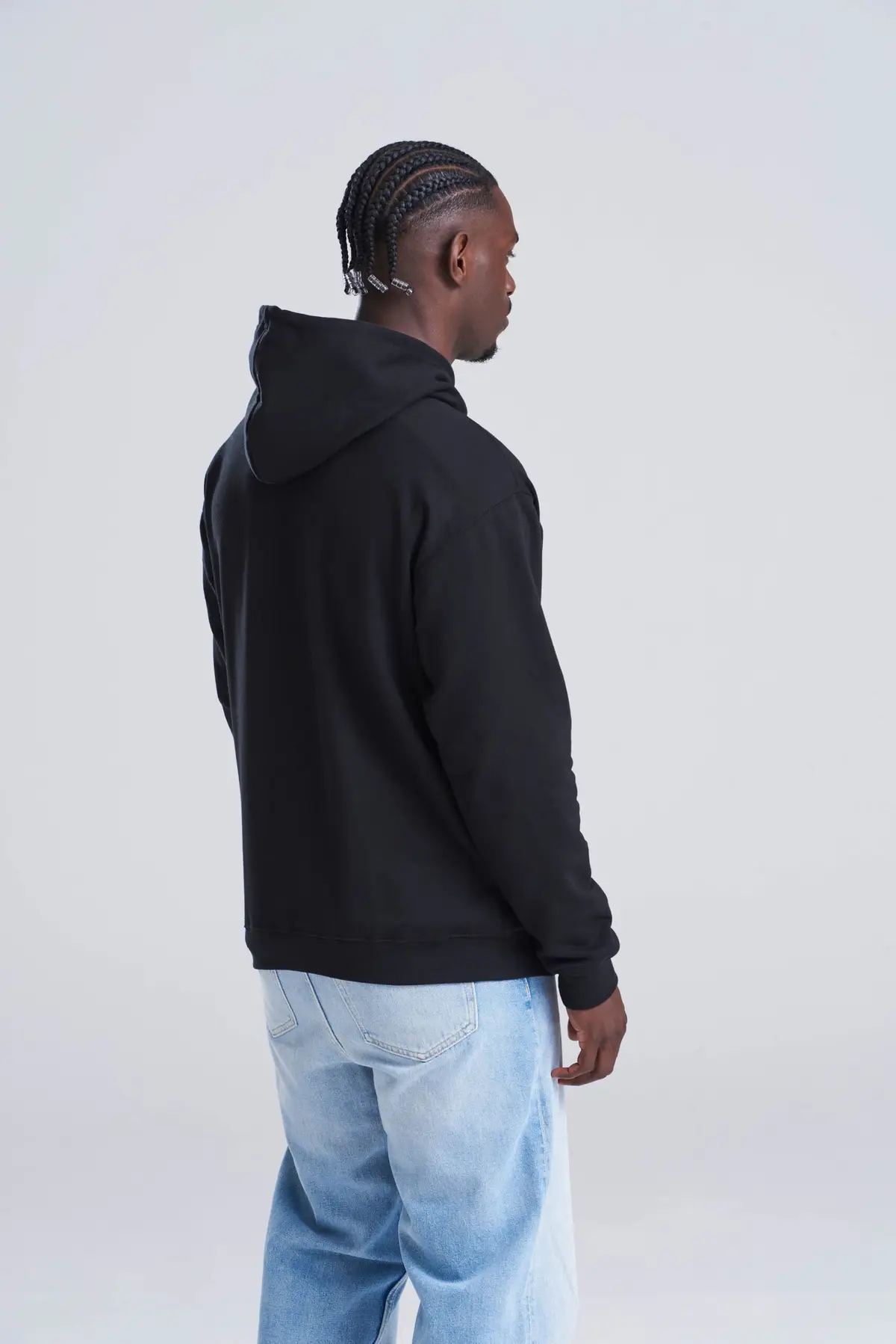 AWDis College Hoodie – Deep Black – AWDis original on-model photograph