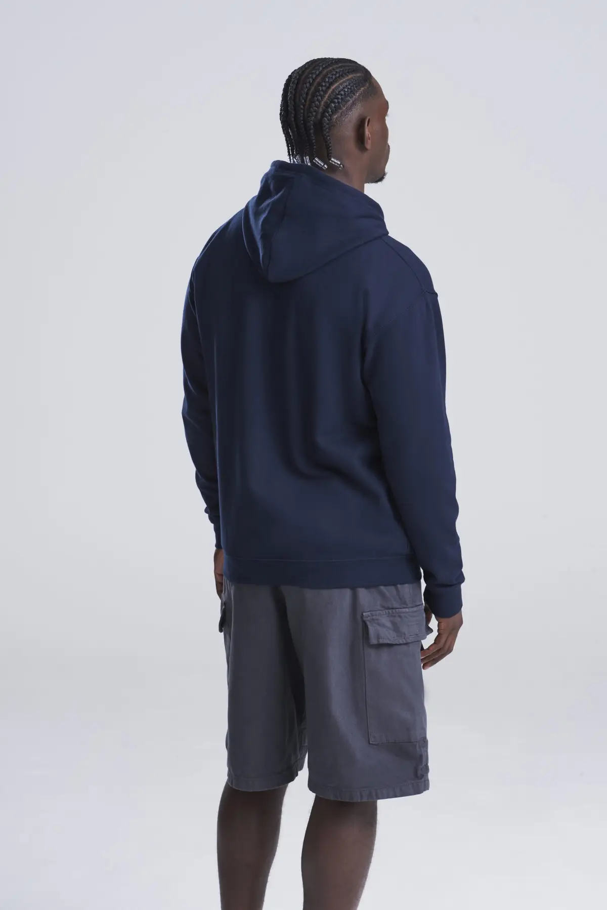 AWDis Just Hoods Varsity zoodie – New French Navy/Sky Blue – AWDis original on-model photograph