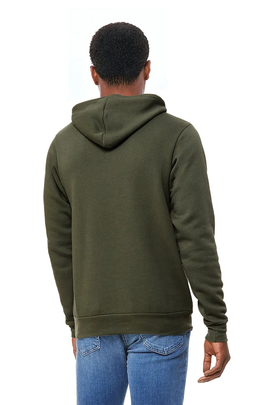 Bella+Canvas Unisex polycotton fleece pullover hoodie – Military Green – photograph 3