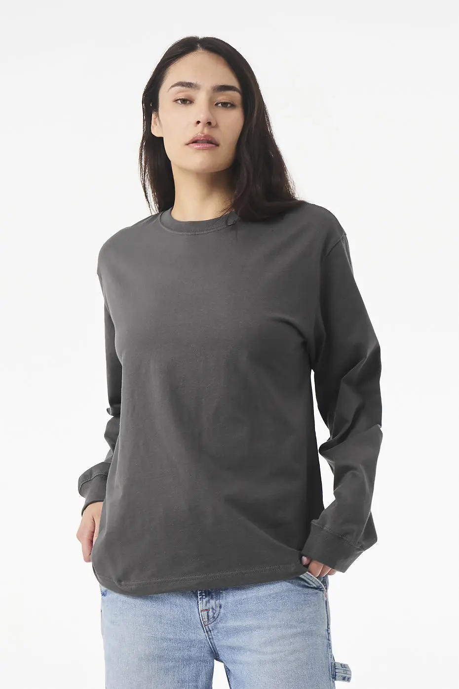 Bella+Canvas Unisex long sleeve heavy tee – Asphalt – photograph 4