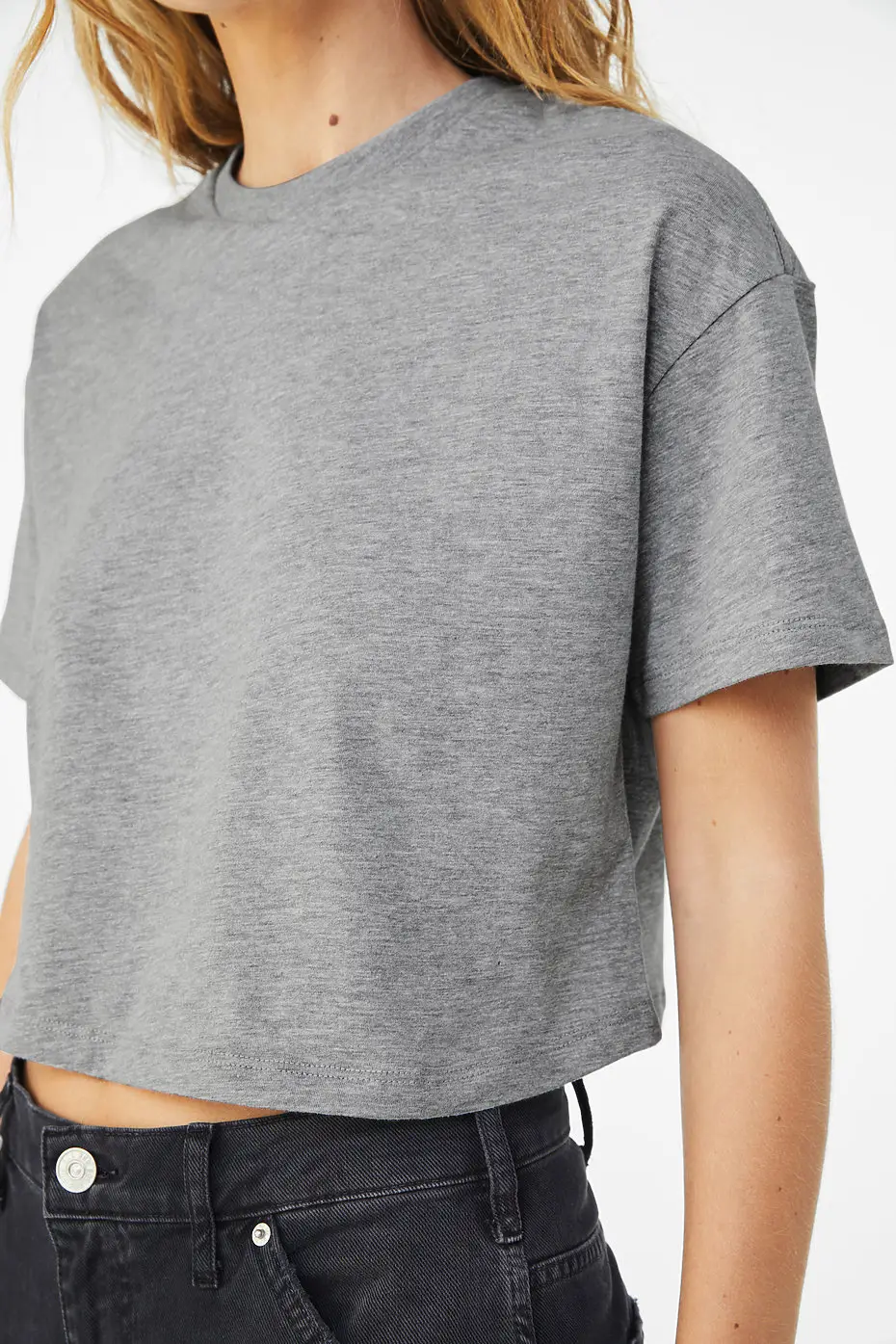 Bella+Canvas Women’s Jersey crop tee – Athletic Heather – photograph 5